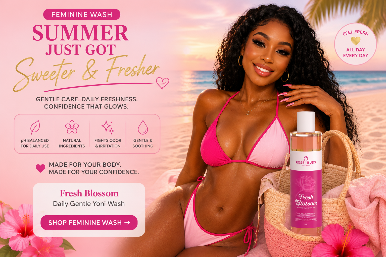 Fresh Blossom Feminine Wash (Boric Acid)